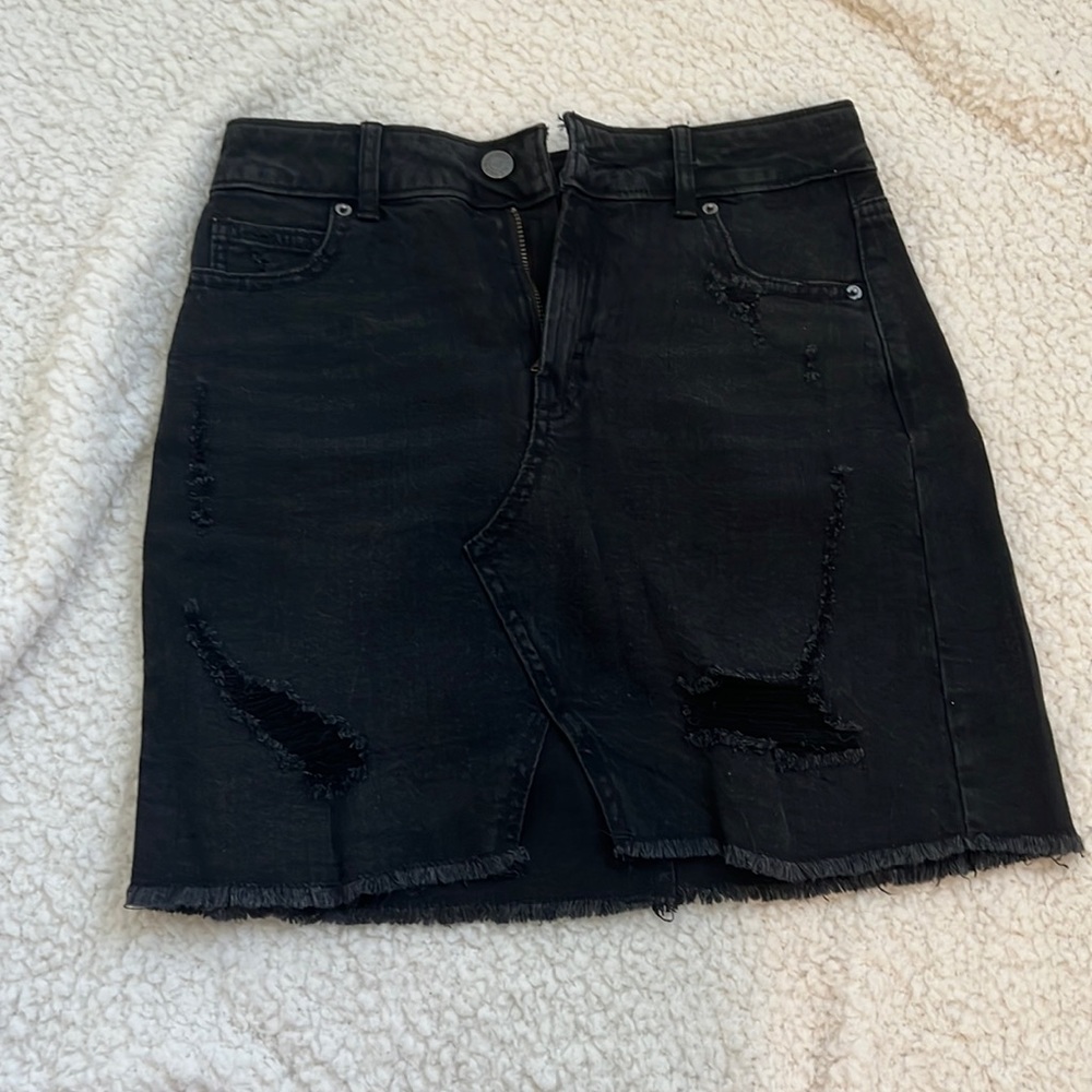 black Jean skirt